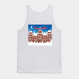 Winter Christmas city street Tank Top